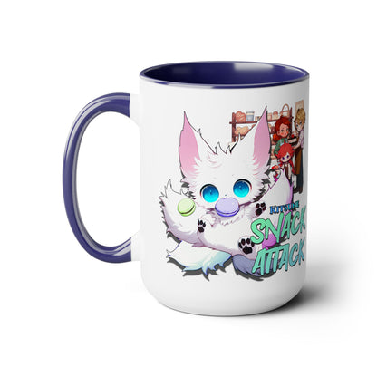 Kitsune Snack Attack Two-Tone Coffee Mugs, 15oz