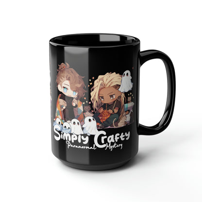 Simply Crafty Paranormal Mystery Black Mug, 15oz