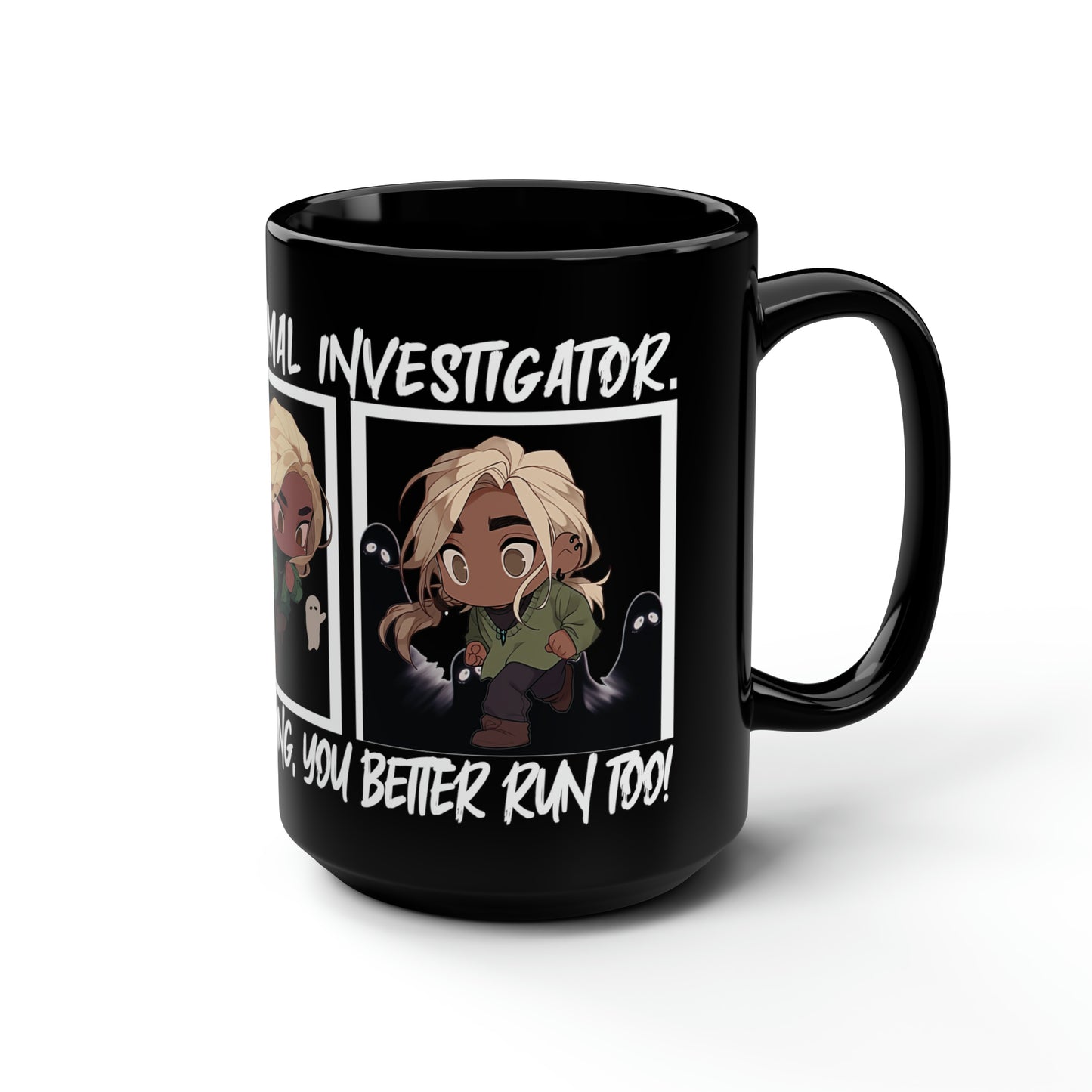 Paranormal Investigator (Simply Crafty) Black Mug, 15oz