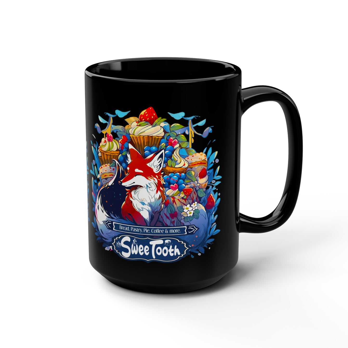 Sweet Tooth Black Mug, 15oz (Kitsune Chronicles)