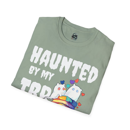 Haunted by my TBR Cat Bookworm (Let me Read! Design) Unisex Softstyle T-Shirt