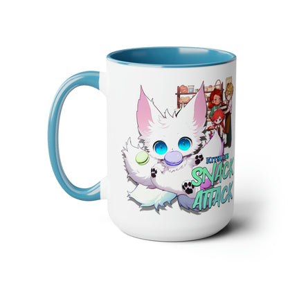 Kitsune Snack Attack Two-Tone Coffee Mugs, 15oz