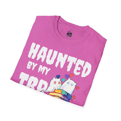 Haunted by my TBR Cat Bookworm (Let me Read! Design) Unisex Softstyle T-Shirt