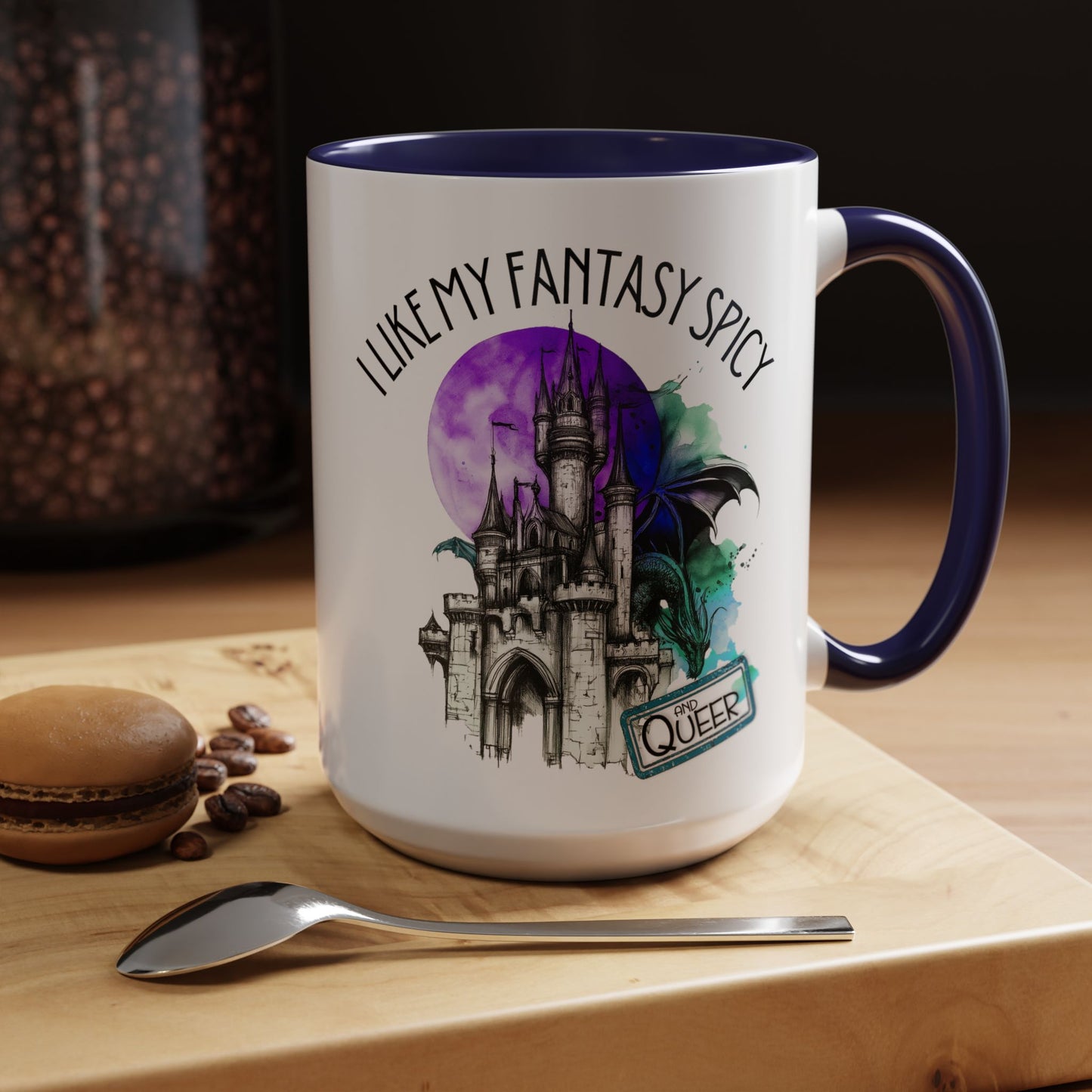 I Like My Fantasy Spicy and Queer (Let me Read! Design) Mug