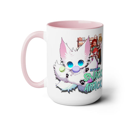 Kitsune Snack Attack Two-Tone Coffee Mugs, 15oz