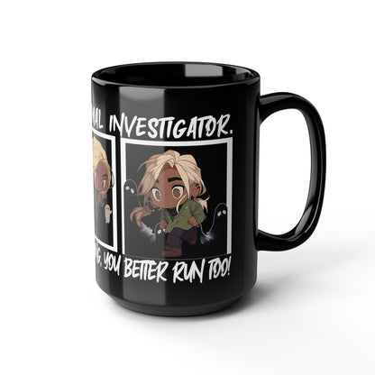 Paranormal Investigator (Simply Crafty) Black Mug, 15oz