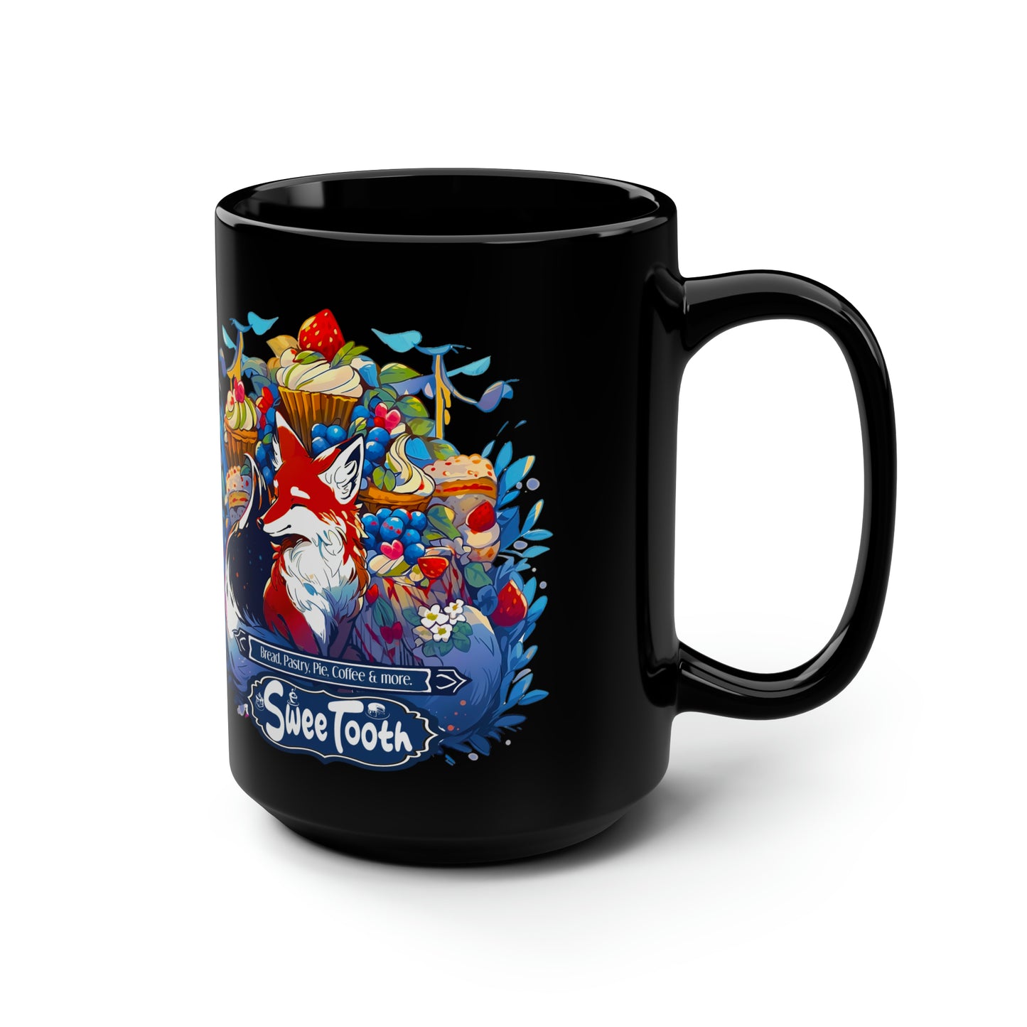 Sweet Tooth Black Mug, 15oz (Kitsune Chronicles)