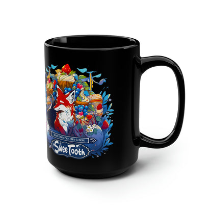 Sweet Tooth Black Mug, 15oz (Kitsune Chronicles)