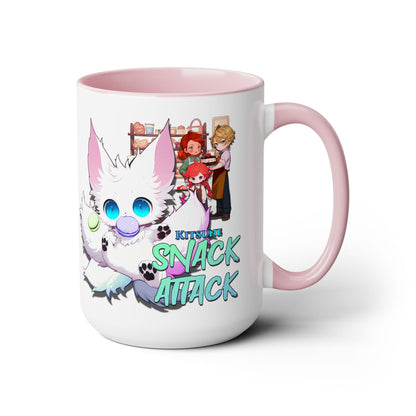 Kitsune Snack Attack Two-Tone Coffee Mugs, 15oz