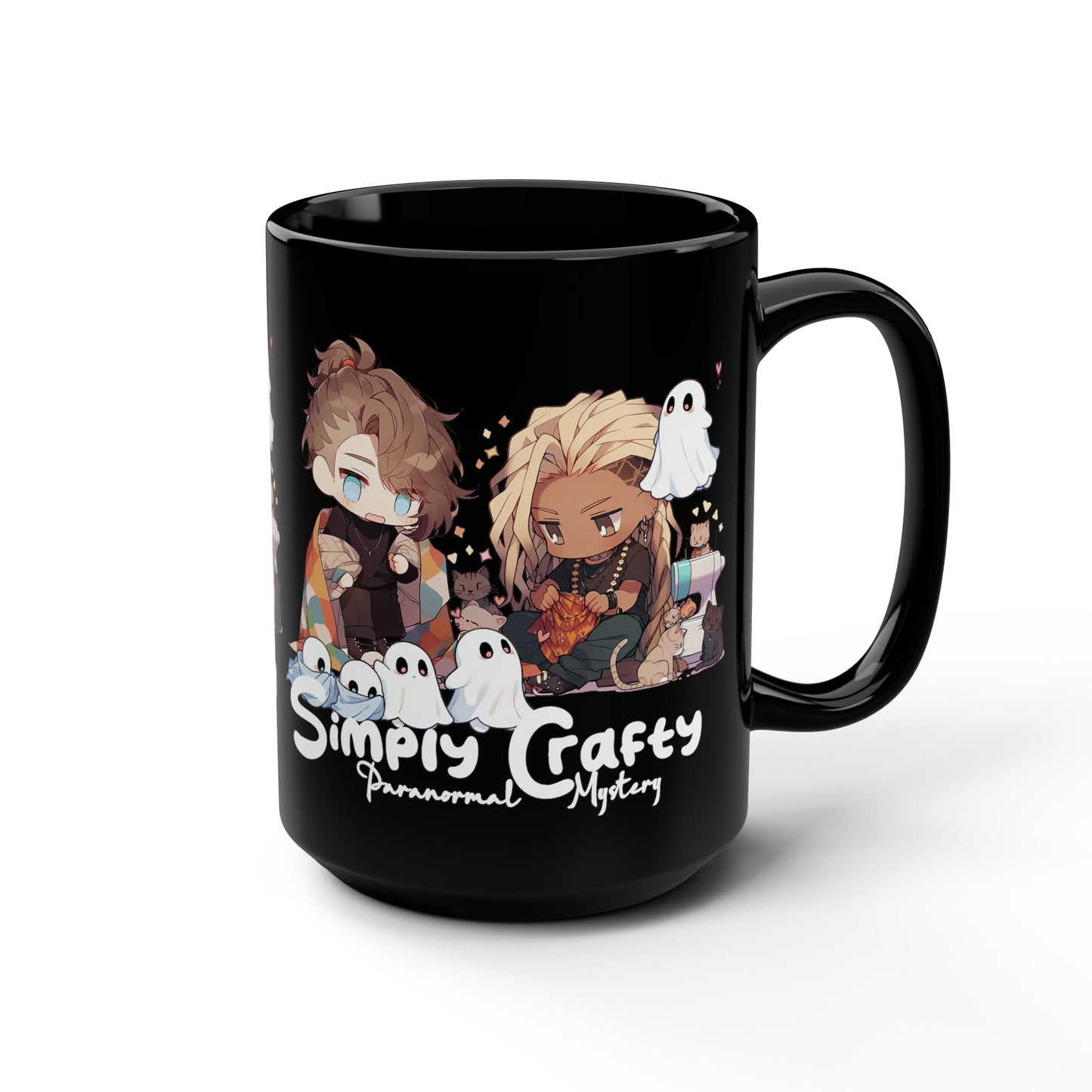 Simply Crafty Paranormal Mystery Black Mug, 15oz