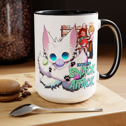 Kitsune Snack Attack Two-Tone Coffee Mugs, 15oz