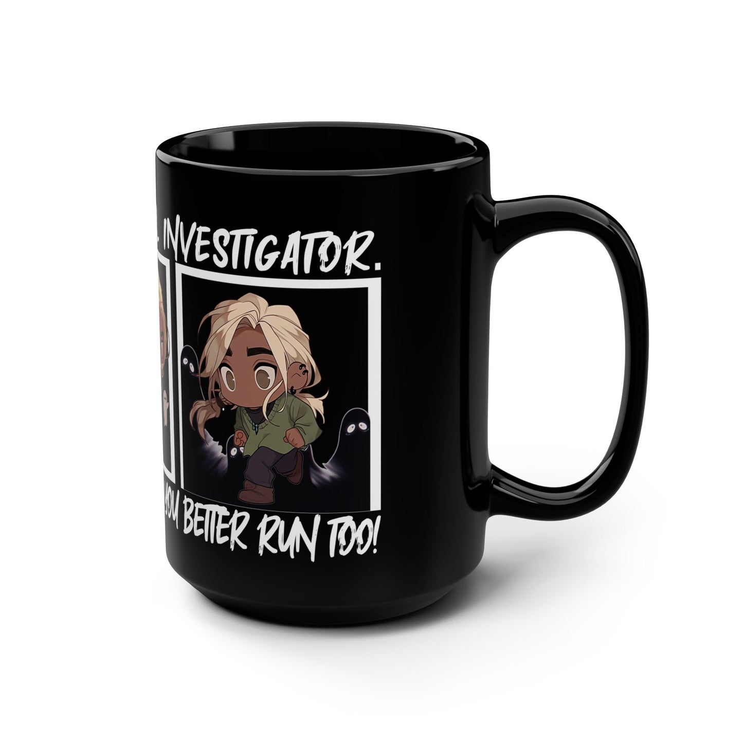 Paranormal Investigator (Simply Crafty) Black Mug, 15oz