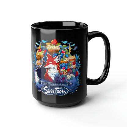 Sweet Tooth Black Mug, 15oz (Kitsune Chronicles)