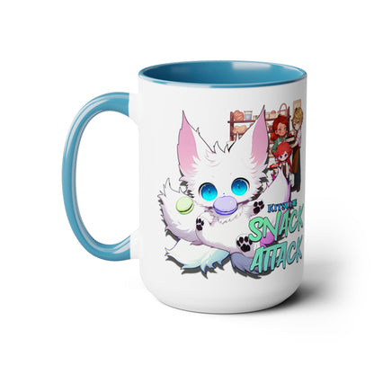 Kitsune Snack Attack Two-Tone Coffee Mugs, 15oz