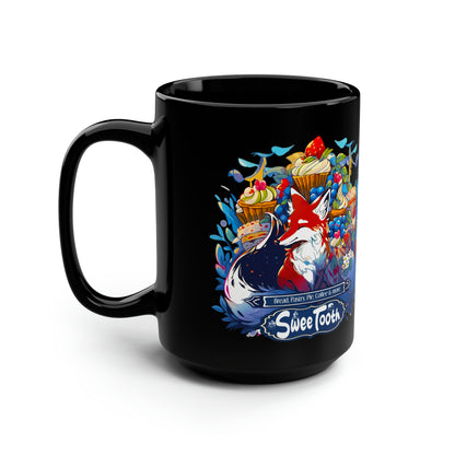 Sweet Tooth Black Mug, 15oz (Kitsune Chronicles)