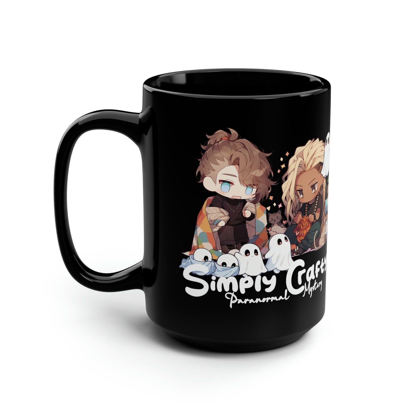 Simply Crafty Paranormal Mystery Black Mug, 15oz