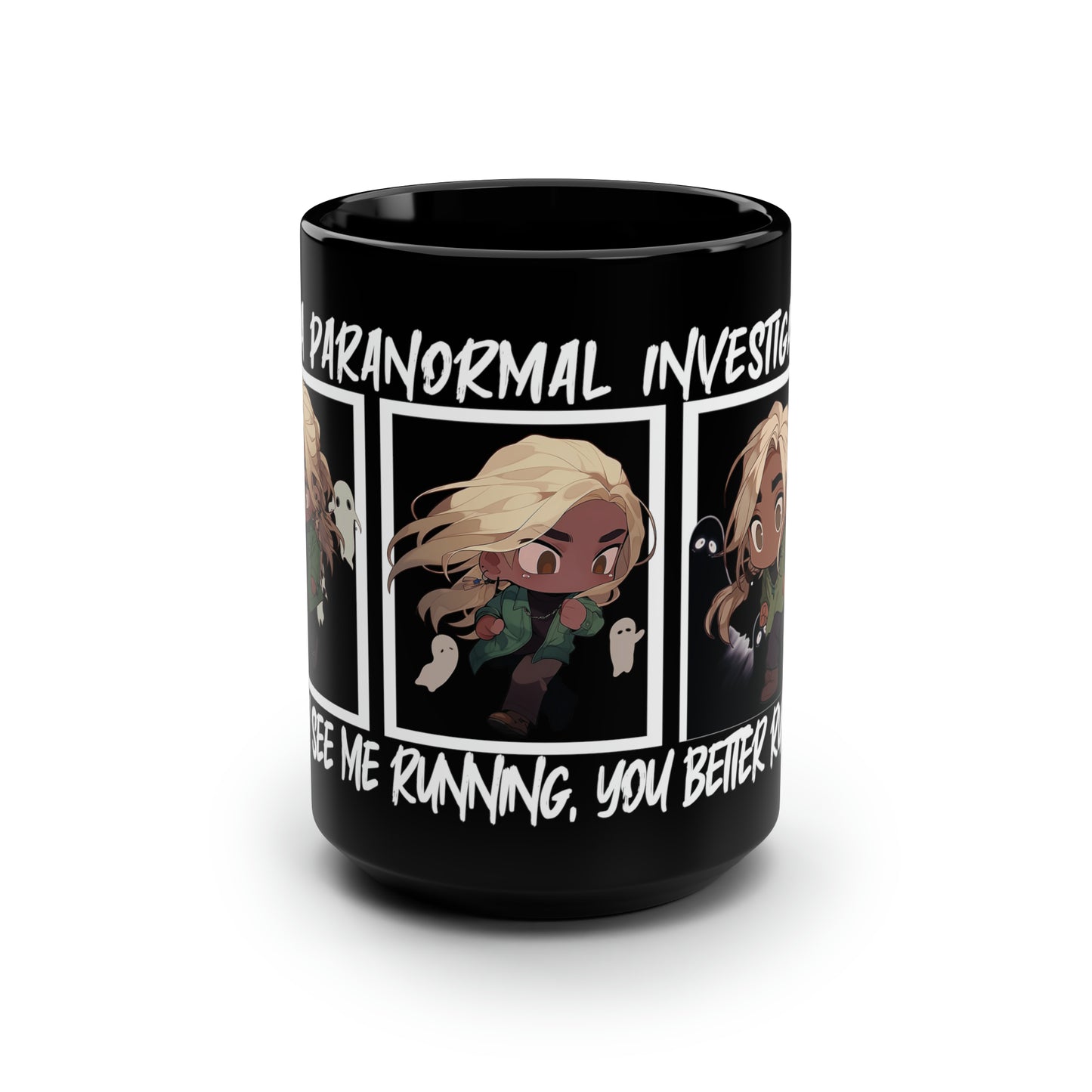 Paranormal Investigator (Simply Crafty) Black Mug, 15oz