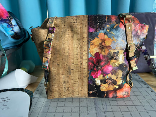 Cork Flowers Large Handbag