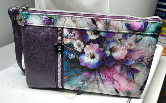 Purple Floral Clutch